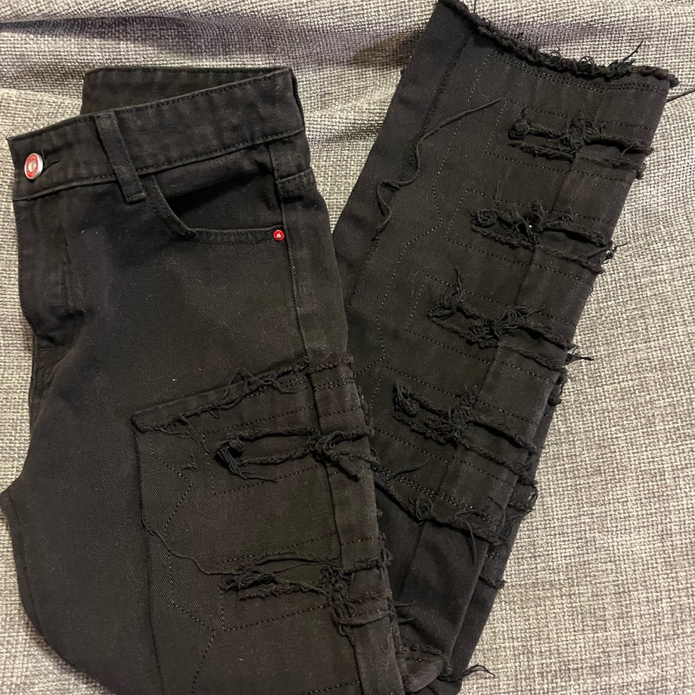 Stylish Black Distressed Boys Jeans Sz 12Y
